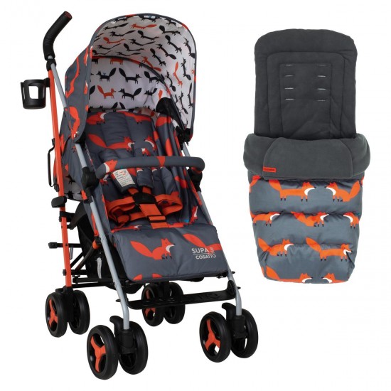 Cosatto Supa 3 Stroller with Bumper Bar Charcoal Mister Fox